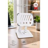 Torima Telefon Tutucu Katlanabilir Masaüstü Telefon Tablet Tutucu JX045 Beyaz