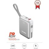 Torima TRM-1018 Beyaz 10000 Mah Type-C Lightning 45 W Hızlı Şarj Dijital Göstergeli Powerbank