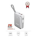 Torima Trm-1028 Beyaz 20000 Mah Type-C Lightning 45 W Hızlı Şarj Dijital Göstergeli Powerbank