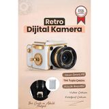 Torima Vintage Dijital Kamera Selfie Video Vlog Kamerası Fotoğraf Makinesi CMR48 Beyaz