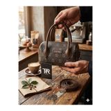 torime mini Boston kadın el ve omuz çantası-vintage monogram desenli vegan deri tek bölmeli çapraz çanta