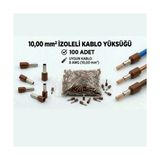 Tork 10 mm Izoleli Kablo Yüksüğü – 8 Awg – Kahverengi Renk – 100 Adet