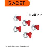 Tork 16-25 Mm Kendinden Kelebek Anahtarlı Hortum Kelepçesi 5 Adet Fiyatıdır