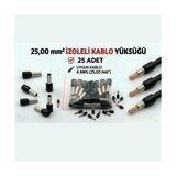 Tork 25 mm Izoleli Kablo Yüksüğü – 4 Awg – Siyah Renk – 25 Adet