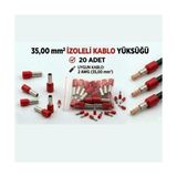 Tork 35 mm Izoleli Kablo Yüksüğü – 2 Awg – Kırmızı Renk – 20 Adet