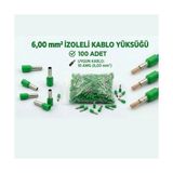 Tork 6 mm Izoleli Kablo Yüksüğü – 10 Awg – Yeşil Renk – 100 Adet