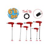 Tork Alyan Tornavida Seti Çelik Ve Mıknatıslı T10 T15 T20 T25 T30 T40 Saplı İki Yön Uç 6 'Lı Set