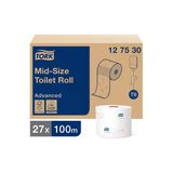 Tork Çift Rulo Gelişmiş Tuvalet Kağıdı 100M (Koli Içi 27 Rulo, Çift Katlı)