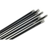 Tork Kelepçe Paslanmaz Çelik Kablo Bağı Cırt Kelepçe 7,9X680 Siyah 304 Kalite Polyester Kaplı Tork 100 'lü Paket
