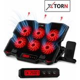 Torn Laptop Soğutucu 6 Fanlı LCD Kontrol Panel Ayarlanabilir Dizüstü Bilgisayar Soğutma Fanı - Siyah