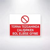 Torna Tezgahında Çalışırken Bol Elbise Giyme Sticker 20X28 Cm