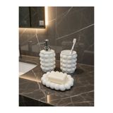TORNADO DİZAYN Bubble Banyo Seti 3 lü Set Sıvı Sabunluk, Diş Fırçalık, Katı Sabunluk