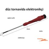 Tornavida Düz 2 MM Elektronikçi Tornavida İnce Uçlu Çelik