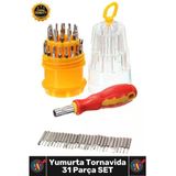 #Tornavida Hassas Mıknatıslı Cep Telefonu 31 Parça Elektronik Saat Tamir Yumurta Tornavida Uç Takımı