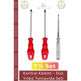 #Tornavida Kaliteli Dayanıklı Ergonomik Tamir Takımı Yıldız Kontrol Kalemi 3'Lü Tornavida Seti
