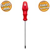 Tornavida Yıldız Tornavida Kırmızı Plastik Sap 5X150 Mm