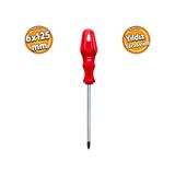 Tornavida Yıldız Tornavida Kırmızı Plastik Sap 6X125 Mm