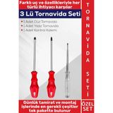 #Tornavidaseti Dayanıklı Ev Atölye Tamirat Montaj Düz Yıldız Kontrol Kalemi 3 Parça Tornavida Seti