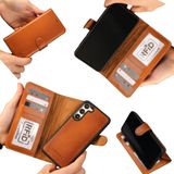 TORONATA Buffalo Samsung Galaxy S25 Hakiki Deri Cüzdan Kılıf - Manyetik Ayrılabilir Kablosuz Şarj Uyumlu RFID Korumalı 4 Kart Yuvalı Premium Dana Derisi Telefon Kılıfı (Taba)