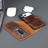 TORONATA iPhone 17 Pro Max Hakiki Deri Cüzdan Kılıf – MagSafe Uyumlu, RFID Kart Koruması, 4 Kart + Nakit Bölmeli, Manyetik Ayrılabilir Tasarım (Antik Kahve)