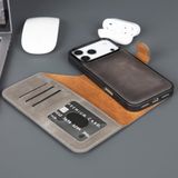 TORONATA iPhone 17 Pro Max Hakiki Deri Cüzdan Kılıf – MagSafe Uyumlu, RFID Kart Koruması, 4 Kart + Nakit Bölmeli, Manyetik Ayrılabilir Tasarım (Gri)
