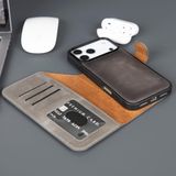 TORONATA iPhone 18 Pro Hakiki Deri Cüzdan Kılıf – MagSafe Uyumlu, RFID Kart Koruması, 4 Kart + Nakit Bölmeli, Manyetik Ayrılabilir Tasarım - Gri