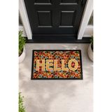 Toronto Home Hello Kaymaz Taban Yıkanabilir Dijital Renkli Çiçekli Kapı Önü Paspası İç Mekan & Dış Mekan Paspası