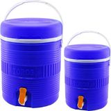 Toros 2li Set=14+6lt Yuvarlak Termos Mavi Plastik Musluklu - Taşıma Kulplu BRKT-501575 (4401)