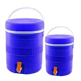TOROS 2Lİ SET=14+6LT YUVARLAK TERMOS MAVİ PLASTİK MUSLUKLU - TAŞIMA KULPLU BRKT-501575 (5047