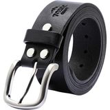 Toros Craft Premium % 100 Hakiki Vejetal Dayanıklı Deri Kemer, Döküm Toka, Tamamen El Yapımı Kopmaz Çatlamaz - 5-Siyah - 105 cm