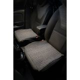 TORPEDO Terletmez %100 Pamuk Oto Kilim Ön Ve Arka 3 Lü Serme Kaydırmaz Set Oto Minder - Beyaz Gri