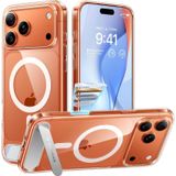 TORRAS iPhone 17 Pro Uyumlu Şeffaf Kılıf, Güçlü Manyetik MagSafe, Gizli Standlı, Kamera Kontrollü, Askeri Düzey Koruma, Sararma Yapmaz İnce Kapak