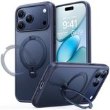 TORRAS Q3 360 Spin iPhone 17 Pro Kılıf Manyetik Stand, Magsafe ile Uyumlu, Askeri Sınıf Koruma, Kamera Kontrolü, Dahili Kickstand 17 Pro Telefon Kılıfı 6,3 inç, Koyu Mavi