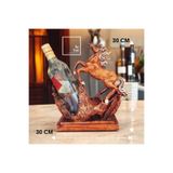 Torres Şaha Kalkmış At Figürlü Şişe Tutucu Şaraplık 30x30 cm Dekoratif Obje Ev Ofis Bar Aksesuarı Kahverengi