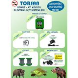 Torsan Pro 1000 Adaptörlü 220V Domuz Ayı Kovucu 1000 mt Elektrikli Çit Sistemi
