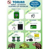 Torsan Pro 1000 Domuz Ayı Kovucu 1000 mt Güneş Panelli Elektrikli Çit Sistemi