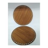 Tortwoodart Ahşap Makaron Örgü Çanta Kenar Plaka Düz Kahve 20 Cm 3ml - 1 Çift