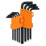Torx Allen Alyan Anahtar Takımı Uzun Boy 9 Parça T10-T50 Delikli El Aleti Seti Vida Sıkma Sökme