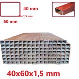 Tos Çelik Boyalı 40 x 60 x 1,5 mm Kutu Profil Boru Metal 40X60X1,5 Demir 1 METRE