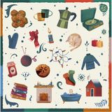 To's With Us Hygge Warm Renkli Baskılı Yün Kadın Şal - Standart