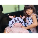 Tosbai Araba Boyun Yastığı ve Emniyet Kemeri Aksesuarı Peluş Kılıf Seti (1 Yastık ve 1 Kılıf) - 000-Siyah