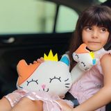 Tosbai Araba Boyun Yastığı ve Emniyet Kemeri Kılıfı Seti - Konforlu ve Güvenli Seyahat Aksesuarı - kedi