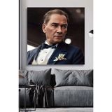 Tosbart Dekoratif Atatürk Portre Kanvas Tablo 5 -Salon Oturma Yatak Odası Ofis Antre Cafe Için Duvar Dekoru - 50 x 70