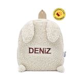 Tosbiş [ Istediğiniz Ismi Yazıyoruz ] Tavşan Krem 0 - 8 Yaş Anasınıfı Kreş Çocuk Okul / Sırt Çantası Peluş