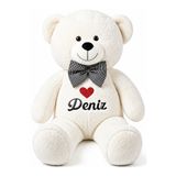 Tosbiş [ İSTENİLEN HER İSMİ OYUNCAĞA YAZIYORUZ ] Beyaz Renk İsim Baskılı Peluş Ayıcık Oyuncak -Sevgiliye,Anneye ,Arkadaşa Özel Hediye (100 cm )