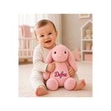 Tosbiş [ KİŞİYE ÖZEL İSİM YAZILIR ] (35 cm) Peluş Tavşan Pembe Renk Uyku Arkadaşım Çocuklara Özel Hediye.