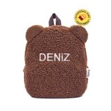 Tosbiş [ Kişiye Özel Isimli ] - Teddy-peluş Kahverenği 0-8 Yaş - Kreş, Anaokulu Çocuk Sırt Çantası