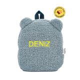 Tosbiş [ Kişiye Özel Isimli ] - Teddy-peluş Mint 0-8 Yaş - Kreş, Anaokulu Çocuk Sırt Çantası