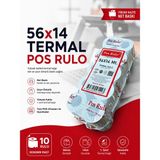 Toscana 56X14 Termal Rulo 10 Paket 100 Adet Tse Belgeli Yazarkasa Pos Rulosu - BEYAZ