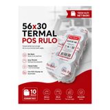 Toscana 56x30 Termal Rulo 10 Paket 100 Adet TSE Belgeli Yazarkasa Pos Rulosu